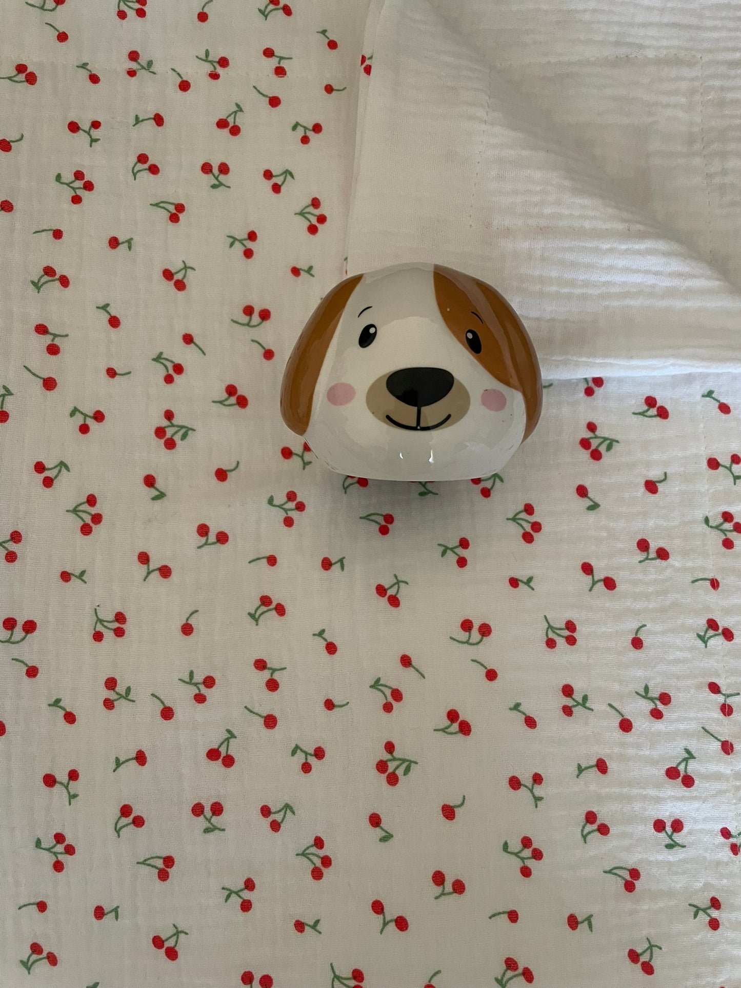 Couverture Berceau Double Gaze Hiver - Cerises