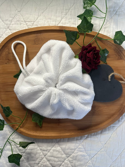 Fleur de Douche - Eponge Bambou - Blanche